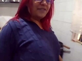 curvy mature bbw wife licks in homemade kitchen webcam fun
