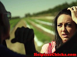 19yo babe bound and roughly fucked after pickup