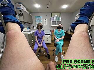 nurse azra iahmir and virgin luci starr extract cum in clinic closeup