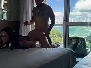 muscular ebony babe rides passionately on beach part two