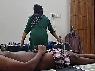 hidden cam catches indian maid flashing hard cock