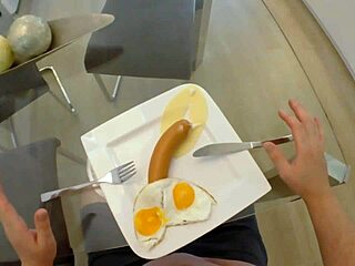 milf offers mouth and ass creampie in rough morning fuck session