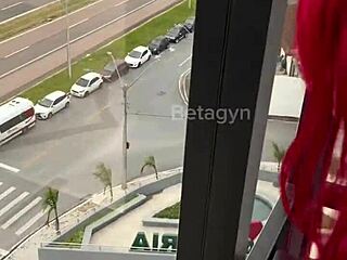 amateur milks big natural tits blowjob at shopping mall