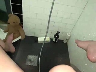 young saudi teen masturbates tight pussy in steamy shower tease