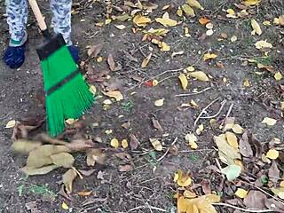 Forester lesbian licks pussy wildly in hut!