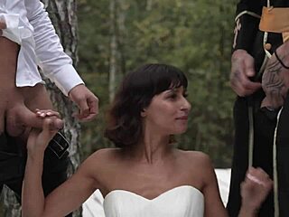 slut bride takes double vaginal at wedding 💦🍆 two cocks stretch her!