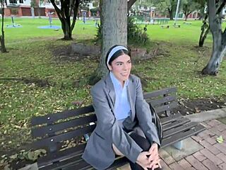 stranger seduces street student natismiam into rough cowgirl ride