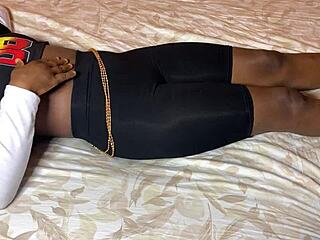 slimthick ebony teen's tight pussy hammered rough by big black cock