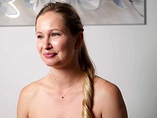 blonde beauty trembles fingering her wet ass deeply