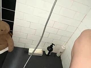 young saudi teen masturbates tight pussy in steamy shower tease