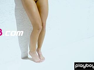 busty blonde sara ames strips naked for outdoor sunbath tease