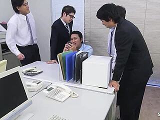 Skinny Japanese Secretary Seduces For Christmas Gangbang Creampies Uncensored