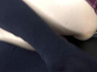 Babe dominates loser with navy socks facesitting footjob