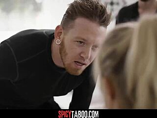 hot blonde maid takes double penetration in threesome