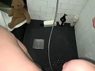 young saudi teen masturbates tight pussy in steamy shower tease