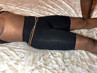 slimthick ebony teen's tight pussy hammered rough by big black cock