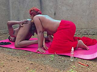 Indian MILF in saree cleans boss's monster cock with hard 69 suck n juicy fuck!