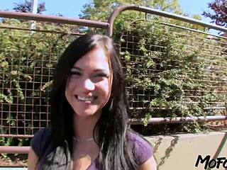 19yo slut begs for cum spray on her ass!