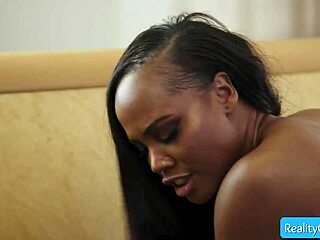 big ass ebony babe august skye rides derrick pierce's monster cock deep 😍🍆💦