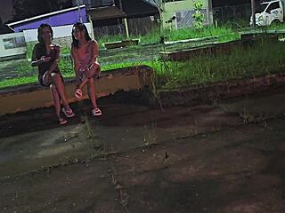 hey, caught you jerking in the car... wanna cum with us? 🔥🍆👯‍♀️