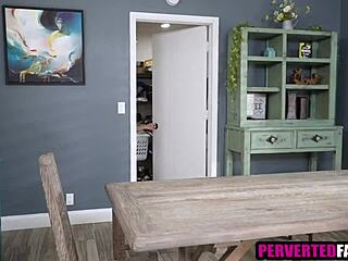 brunette teen bribes stud with sloppy deepthroat then rough doggystyle pounding