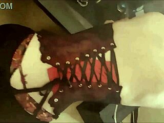 amateur blonde slut in corset thong heels blows rimjobs pov doggy