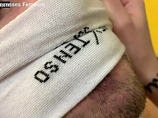 sporty mistress sofi forces slave to sniff lick sweaty socks