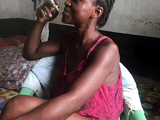 crazy bitch smokes dirty in sexy clothes teasing lane lords room