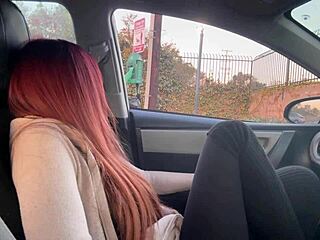 Italian Long Hair MILF's Seductive Car Smoking Fetish Tease