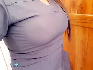 sexy mature office cleaner films homemade porn while boss is away