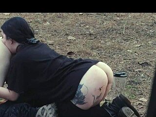 submissive cutie rimjobs then chokes on rough roadside face fucking