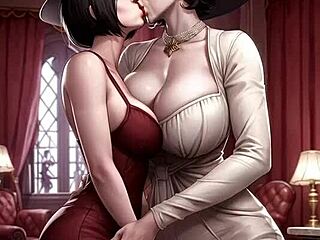 lady dimitrescu ada wong hentai kiss sex?