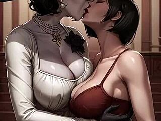 lady dimitrescu ada wong hentai kiss sex?