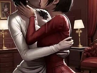 lady dimitrescu ada wong hentai kiss sex?