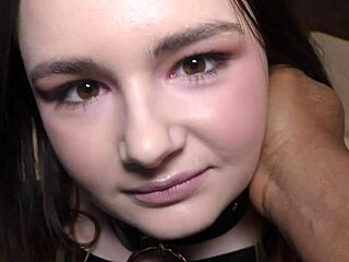 shy teen viven doll nervously takes her first huge bbc