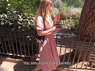 tourist girl blows cock in park for hot photos