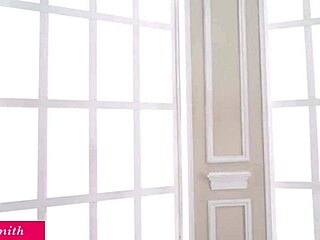 jeny smith turns off the lights, gets naked and shows her butt plug to the guy