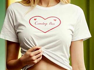 Valentine's Day Model in Shirt and Panties Goes Barefoot!