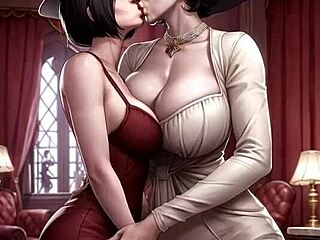 lady dimitrescu ada wong hentai kiss sex?