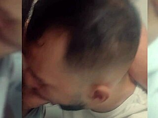 dude pays mature guy for locker room cock suck