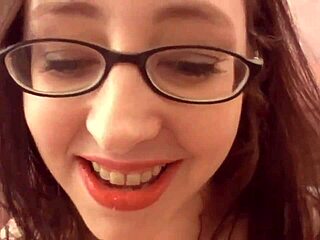 shy audrey alder surprises with her eager natural tits blowjob