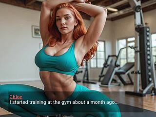 A busty redhead seduces her gym trainer in ai tale