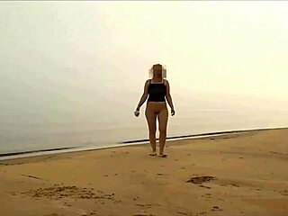 Muscular Blonde Couple Fucks Curvy Ass on Desert Island Beach