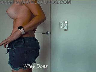 watch my amateur milf wife tease out of tight denim shorts...