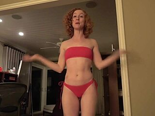 Milf Teen In Red Bikini Flaunts Huge Ass Curves