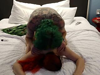 mtf redhead deepthroats then takes bareback anal creampie hard