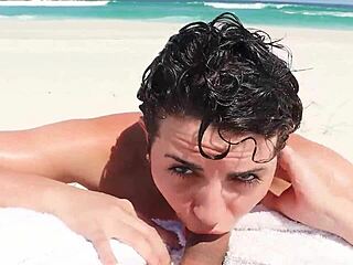 she deepthroated me on the beach with everyone watching