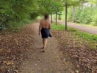 busty milf flashes her huge saggy tits outdoors publicly