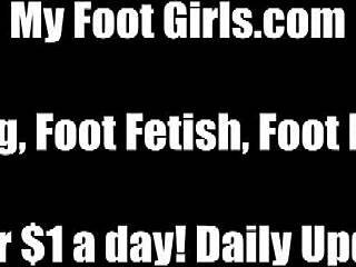 our heels and socks tease you into explosive footjob after class