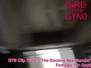 stacy shepard doctor scrubs preshoot behind scenes fun